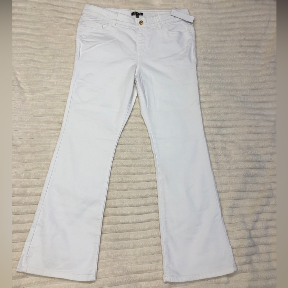IMAN NWT White Comfort Waist Pull-On Bootleg Pants size 16
